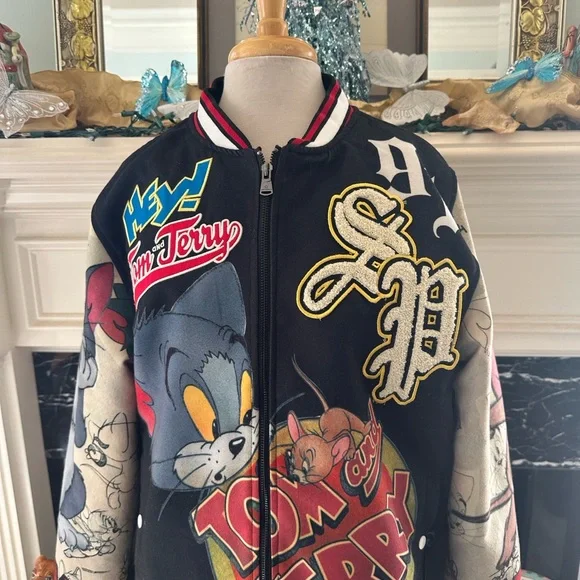 South Pole Black Tom and Jerry Bomber Jacket - Picture 4 of 8